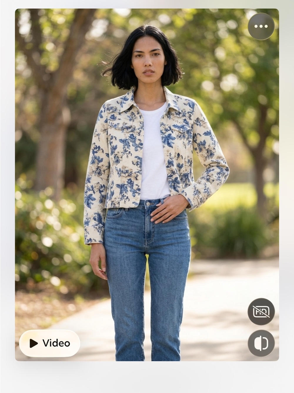 Vintage Stetson linen blend Cropped Jacket - Cream and Blue